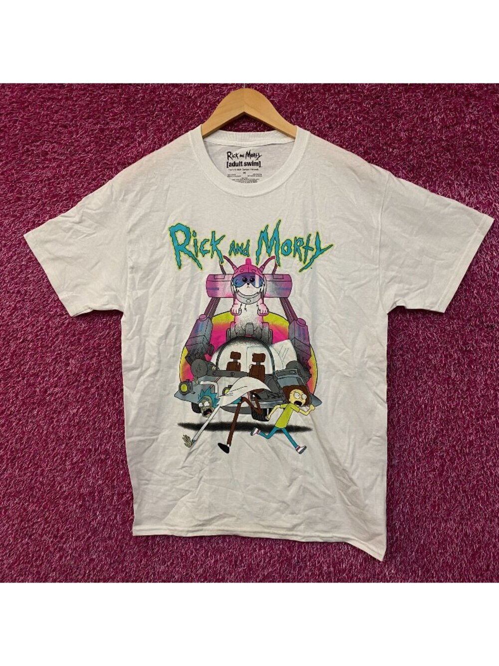 Adult Swim Rick and Morty Lawnmower Dog Snuffles T-Shirt Medium